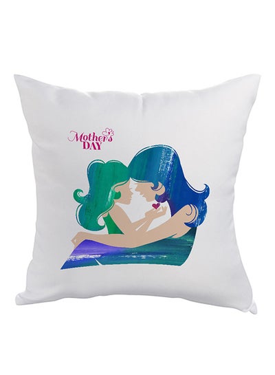 Buy Mothers Day Printed Pillow White/Blue/Green 40 x 40cm in Saudi Arabia