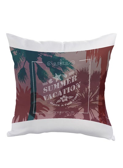 Buy Summer Vacation Printed Pillow Purple/White/Green 40x40cm in Saudi Arabia