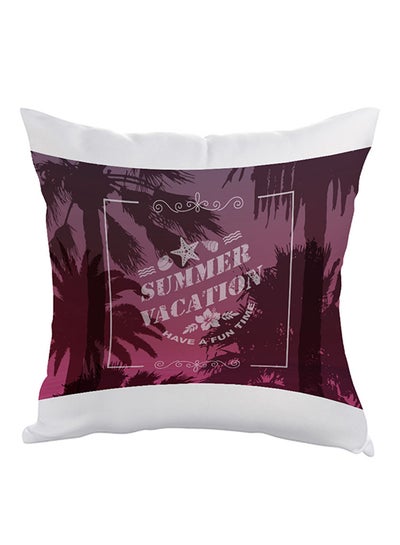 Buy Summer Vacation Printed Pillow Purple/White 40x40cm in Saudi Arabia