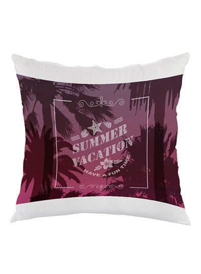 Buy Summer Vacation Printed Pillow White/Pink 40x40cm in Saudi Arabia