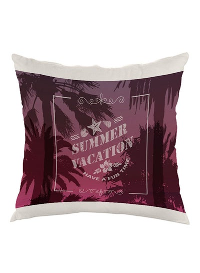 Buy Summer Vacation Printed Pillow White/Pink 40 x 40cm in Saudi Arabia