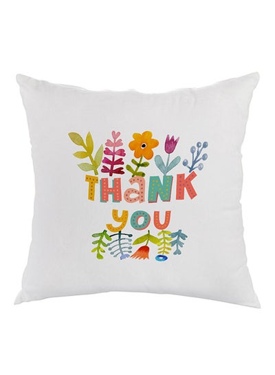 Buy Thank You Printed Pillow velvet Multicolour 40 x 40cm in Egypt