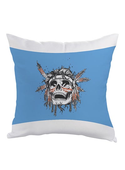 اشتري A  Indian Skull Printed Pillow cover بوليستر أبيض/ أزرق/ أسود 40 x 40سم في مصر