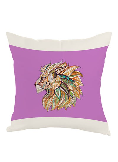 Buy Lion Abstract Art Printed Pillow Multicolour 40 x 40cm in Egypt