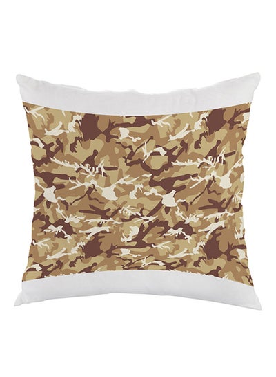 Buy Camouflage Printed Pillow Velvet Brown/White 40x40cm in Egypt