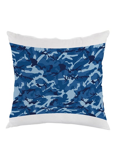 Buy Camouflage Printed Pillow Velvet velvet Blue/White 40x40cm in Egypt