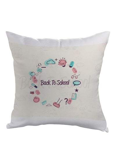 اشتري Back To School Printed Pillow cover بوليستر أبيض/أزرق/وردي 40x40سنتيمتر في مصر