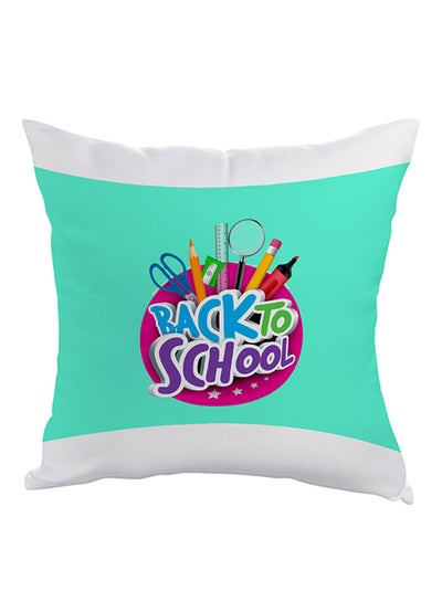 اشتري Back To School Printed Pillow cover بوليستر أخضر/أبيض/أرجواني 40x40سنتيمتر في مصر