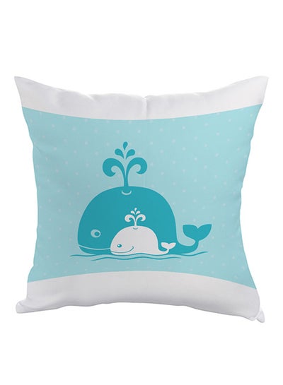 Buy Fish Printed Comfortable Throw Pillow Blue/White 40 x 40cm in Saudi Arabia