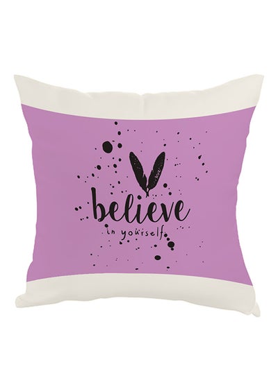 Buy Believe In Yourself Printed Pillow cover Pink/Black/White 40x40cm in Egypt