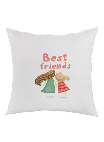 Buy Best Friends Printed Pillow velvet White/Pink/Green 40x40cm in Egypt