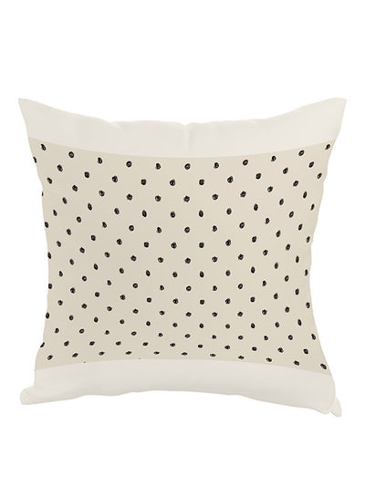 Buy Dot Printed Pillow Beige/Black/White 40x40cm in Saudi Arabia