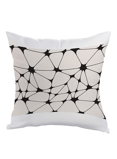 Buy Inscriptions Printed Pillow Beige/Black/White 40x40cm in Saudi Arabia