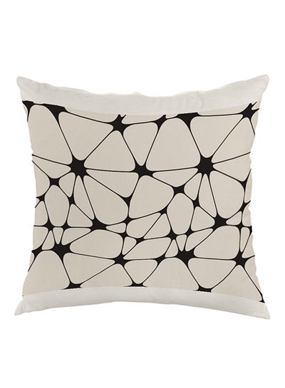 Buy Inscriptions Printed Pillow Beige/Black/White 40x40cm in Saudi Arabia