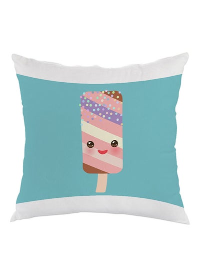 Buy Cartoon Graphics Ice Cream Printed Pillow Blue/Purple/Pink 40 x 40cm in Egypt