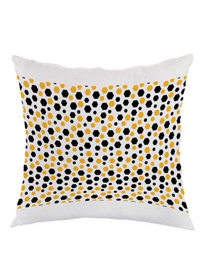 Buy Cells Printed Pillow White/Black/Yellow 40x40cm in Egypt