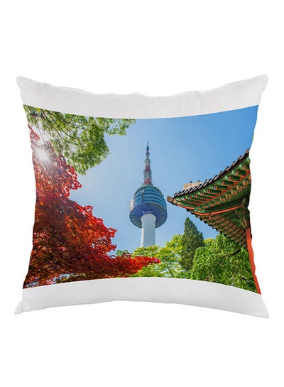 Buy Chinese Landmark Printed Pillow velvet Multicolour 40 x 40cm in Egypt