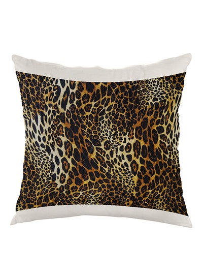 Buy Jaguar Printed Pillow Black/Yellow/White 40x40cm in Saudi Arabia