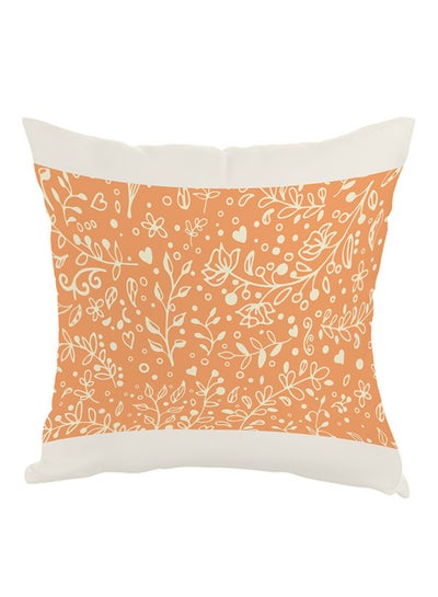 Buy Decorative Tree Paper Printed Pillow Orange/White 40x40cm in Egypt