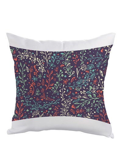 Buy Decorative Tree Paper Printed Pillow Purple/White/Orange 40x40cm in Saudi Arabia