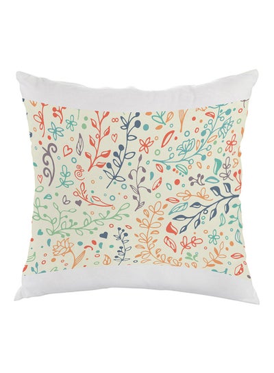 Buy Decorative Tree Paper Printed Pillow Beige/Orange/White 40x40cm in Saudi Arabia