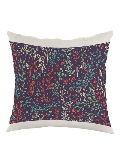 Buy Decorative Tree Paper Printed Pillow Purple/White/Orange 40x40cm in Saudi Arabia