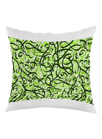 Buy Decorative Drawings Printed Pillow Green/White 40x40cm in Egypt