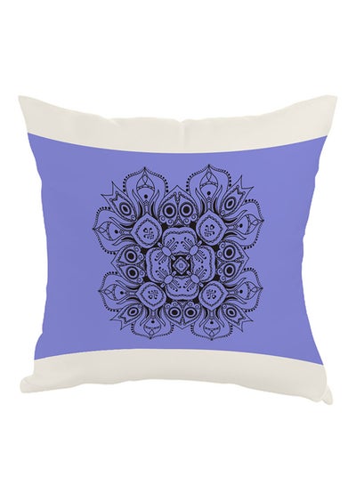 Buy Decorative Drawings Rose Printed Throw Pillow Purple/White/Black 40 x 40cm in Egypt