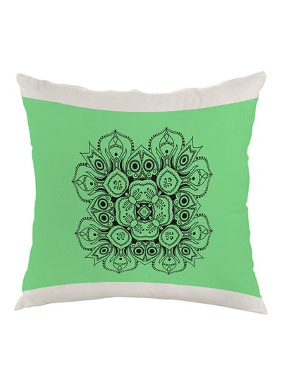 Buy Decorative Drawings Rose Printed Pillow Green/White/Black 40x40cm in Egypt