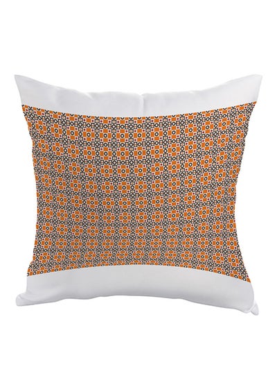 Buy Decorative Drawings Printed Pillow Orange/Green/White 40x40cm in Egypt