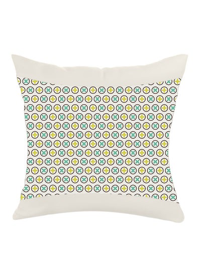 Buy Decorative Drawings Printed Pillow White/Green 40x40cm in Egypt