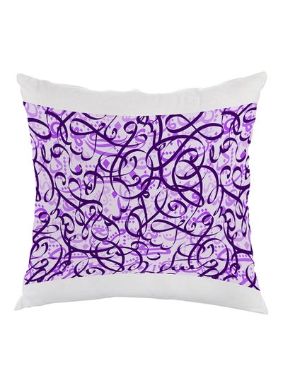 Buy Decorative Drawings Printed Pillow Purple/White 40x40cm in Egypt