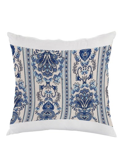 Buy Decorative Drawings Printed Pillow Beige/Blue/White 40 x 40cm in Saudi Arabia