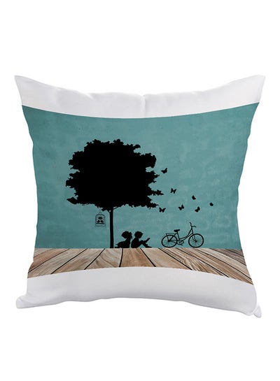 Buy Design A Painting Printed Pillow Blue/Black/White 40 x 40cm in Egypt