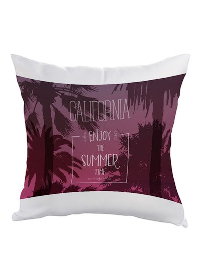 Buy Enjoy The Summer Time Printed Pillow Purple/Brown/White 40 x 40cm in Egypt