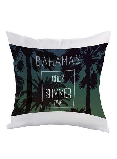 Buy Enjoy The Summer Time Printed Pillow White/Green/Black 40 x 40cm in Saudi Arabia