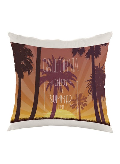 Buy Enjoy The Summer Time Printed Pillow Yellow/Orange/White 40 x 40cm in Egypt