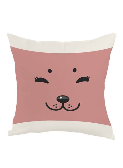 Buy Dog Printed Pillow Beige/Black/White 40x40cm in Saudi Arabia