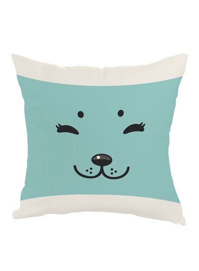 Buy Dog Printed Pillow Blue/White/Black 40 x 40cm in Saudi Arabia