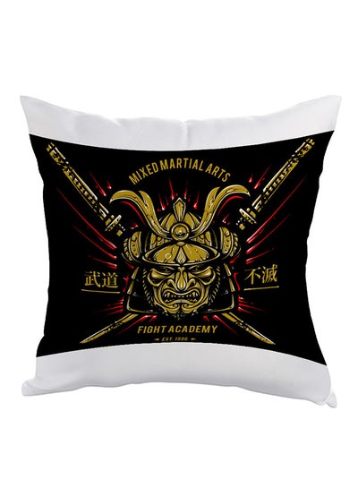 Buy Legendary Fight Printed Pillow Black/Yellow/White 40x40cm in Saudi Arabia