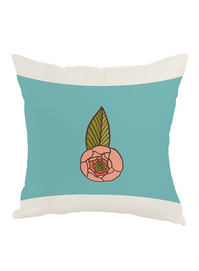 Buy Flower Printed Pillow Blue/Pink/Green 40x40cm in Egypt