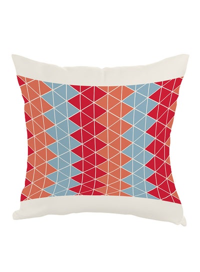 Buy Geometric Form Printed Pillow Orange/Red/White 40 x 40cm in Egypt