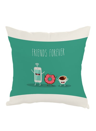 Buy Friends Forever Printed Pillow Green/White/Pink 40x40cm in Egypt