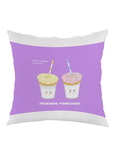 Buy Friends Forever Printed Pillow Purple/White 40x40cm in Egypt