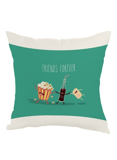 Buy Friends Forever Printed Pillow Green/Beige/Brown 40 x 40cm in Saudi Arabia