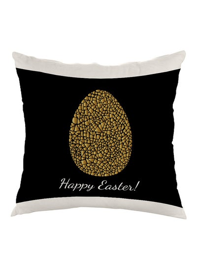 Buy Golden Egg Printed Pillow Black/Gold/White 40 x 40cm in Egypt