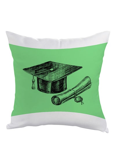 Buy Graduation Day Logo Printed Pillow White/Green/Black 40 x 40cm in Egypt