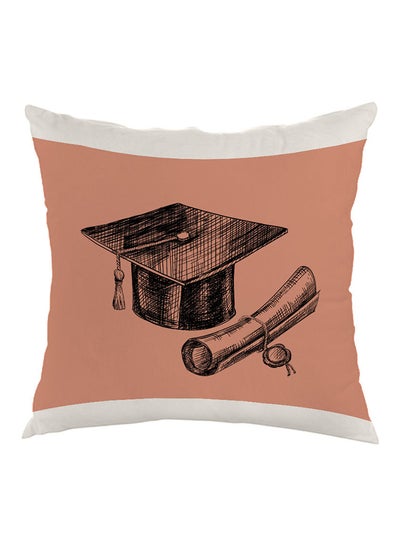 Buy Graduation Day Logo Printed Pillow White/Pink/Black 40 x 40cm in Egypt