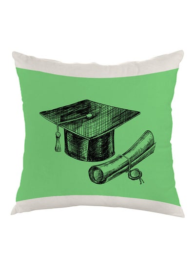 Buy Graduation Day Logo Printed Pillow White/Green/Black 40 x 40cm in Egypt