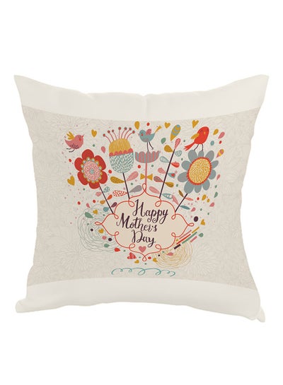 Buy Happy Mother's Day Printed Pillow White/Grey/Red 40 x 40cm in Egypt